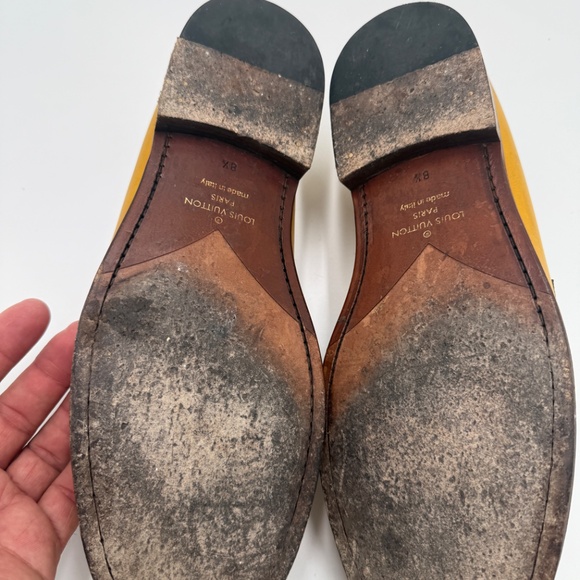 Louis Vuitton “Major” Monogram Strap Loafers – Mustard Suede – Made in Italy – - Picture 4 of 4